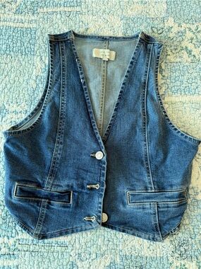 Denim vest/ crop top